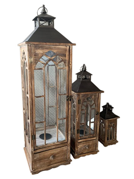 Zestaw 3 Lampionów z szufladką