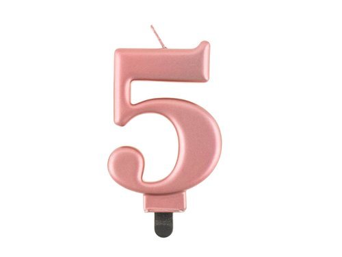 Świeczka cyferka metaliczne różowe złoto – 5 –