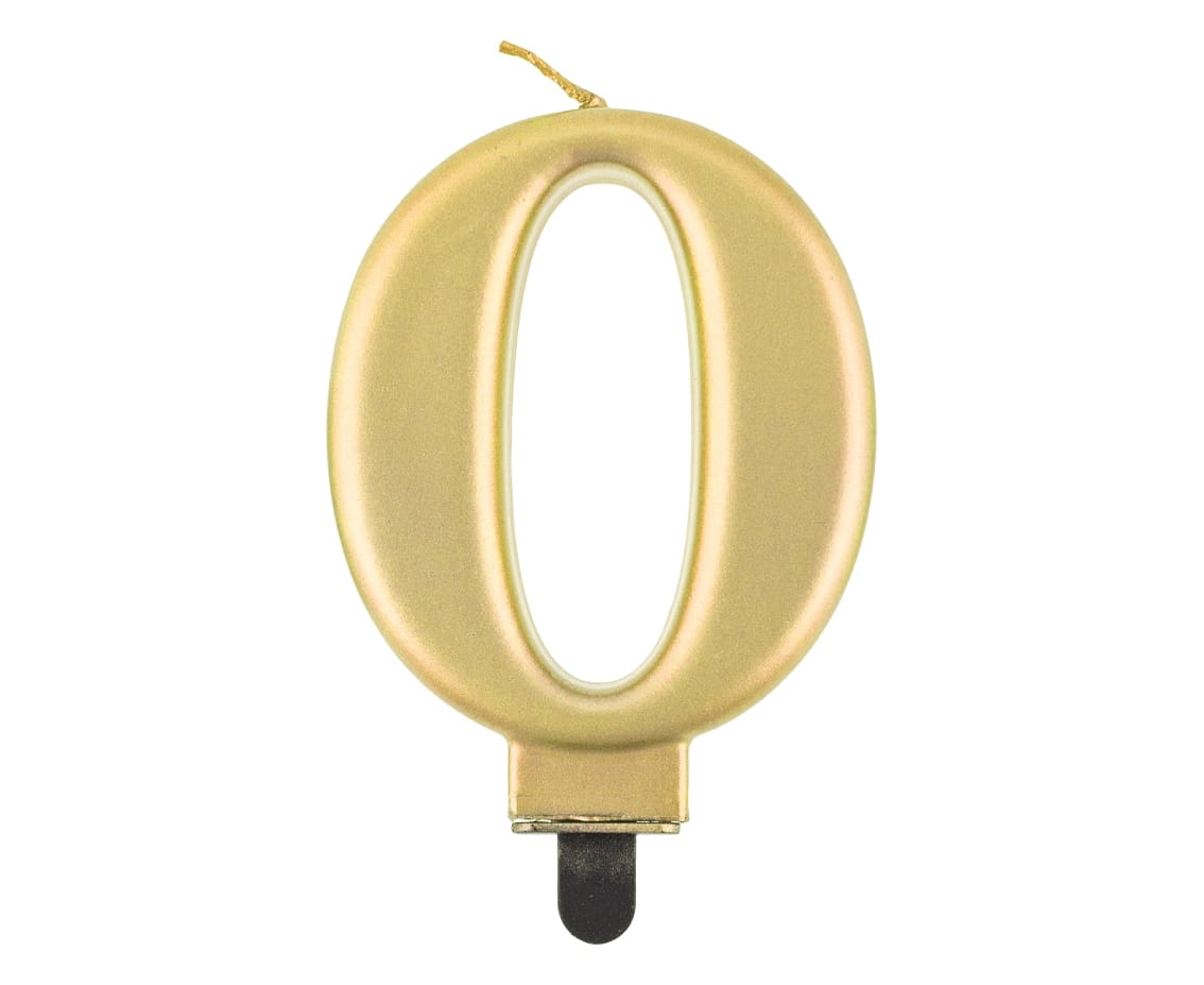 Świeczka cyferka złota – 0 –