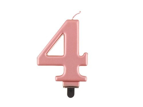Świeczka cyferka metaliczne różowe złoto – 4 –