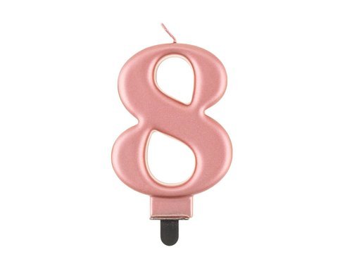 Świeczka cyferka metaliczne różowe złoto – 8 –