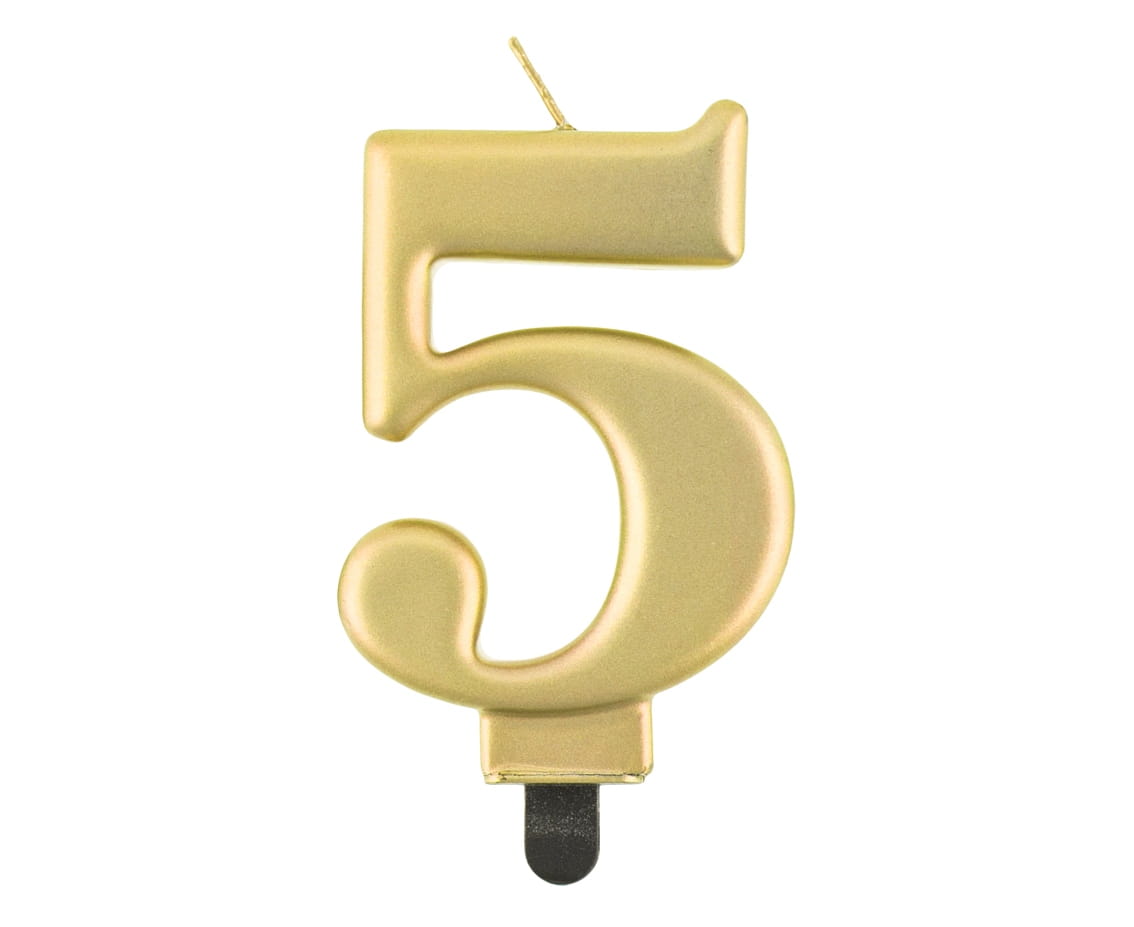 Świeczka cyferka złota – 5 –