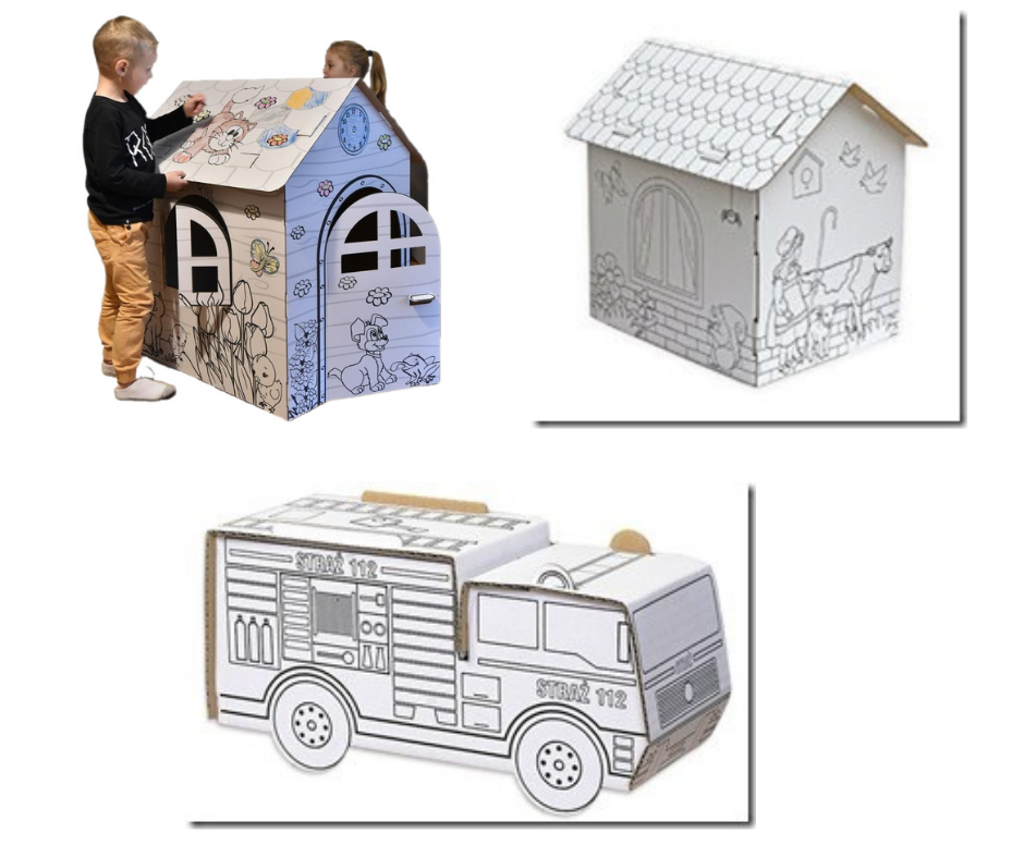 Zestaw domków kolorowanek dla dzieci