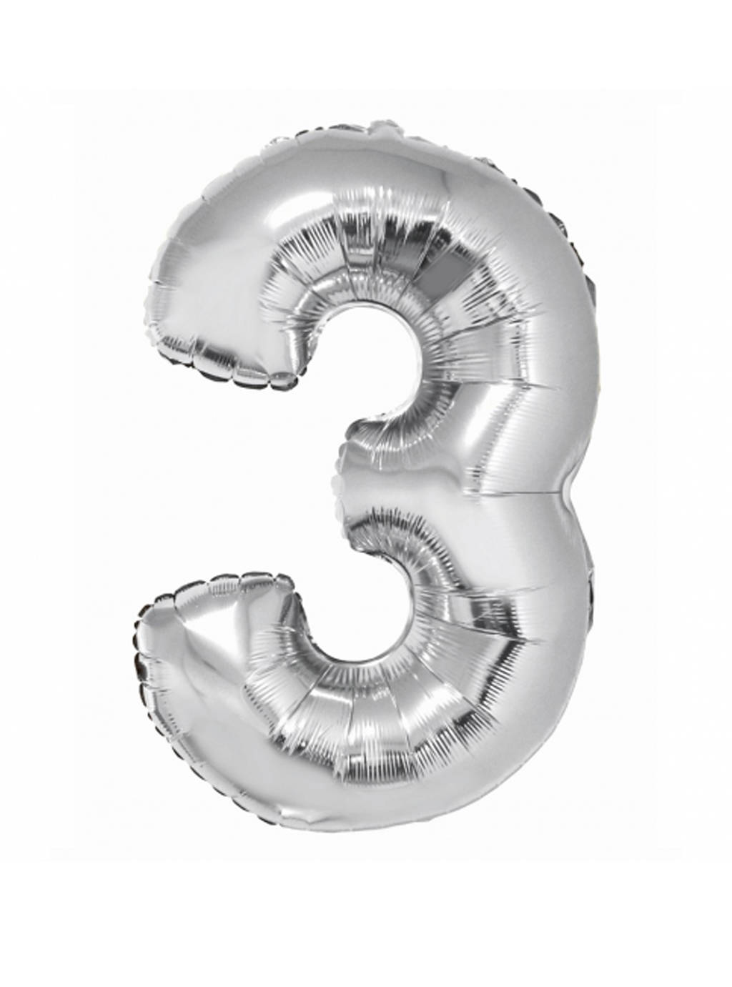 Balon Foliowy Cyfra 3 Srebrny 85 cm