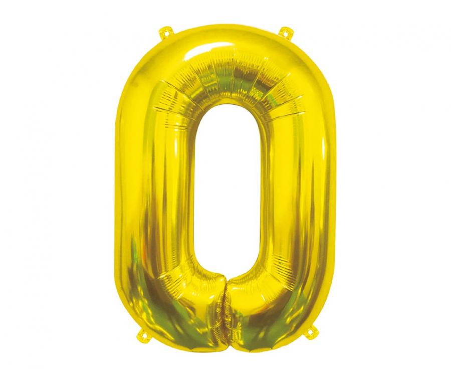 Balon foliowy B&amp;C Cyfra 0, złota, 85 cm