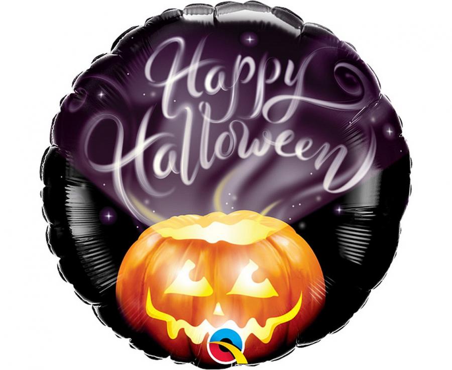 Balon foliowy 18″ QL RND ” Happy Halloween” (dynia)