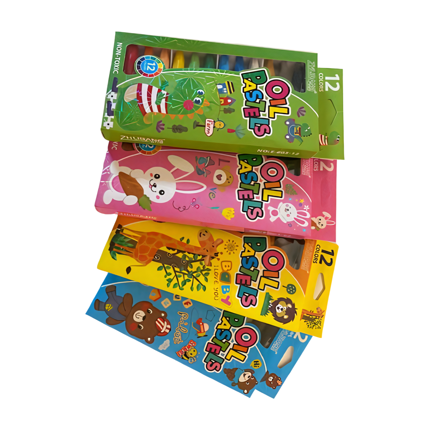 Kredki pasteli olejnych Oil Pastels – 12 wyraziste kolory różne kolory