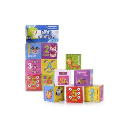 KOSTKI edukacyjne, miękkie, 6-pack, +6m, fo