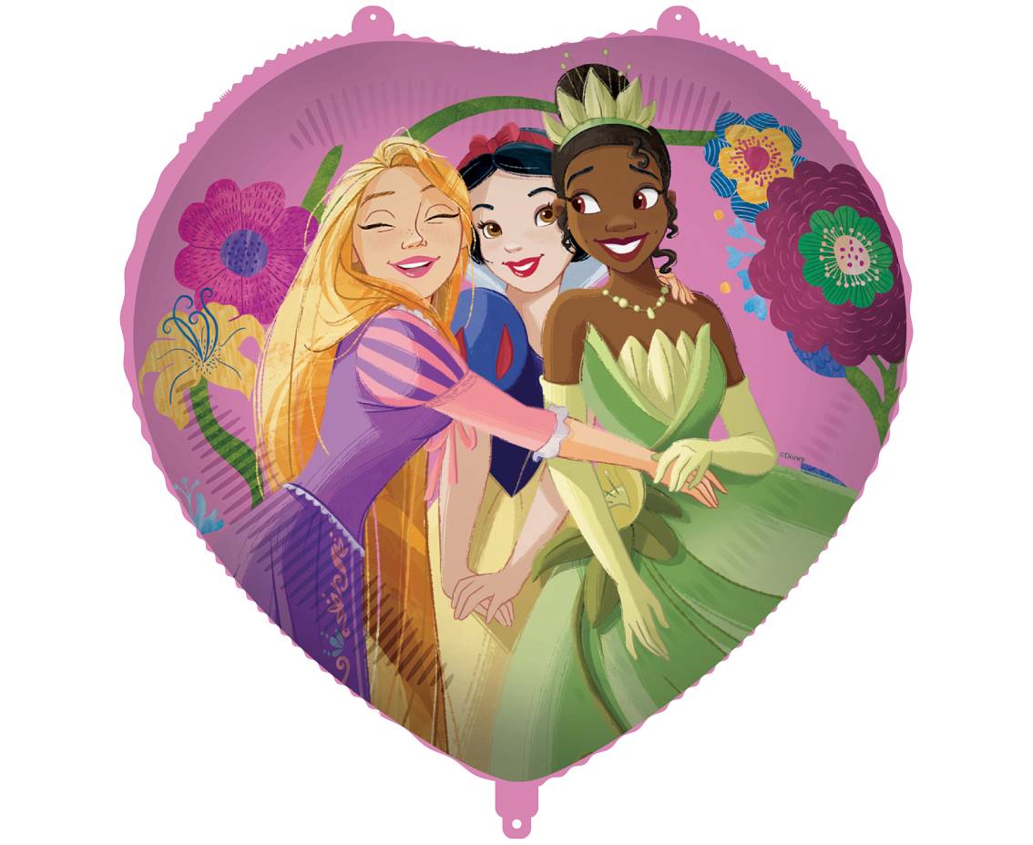 Balon foliowy Serce Princess Live Your Story Disney,46 cm. 1 szt.