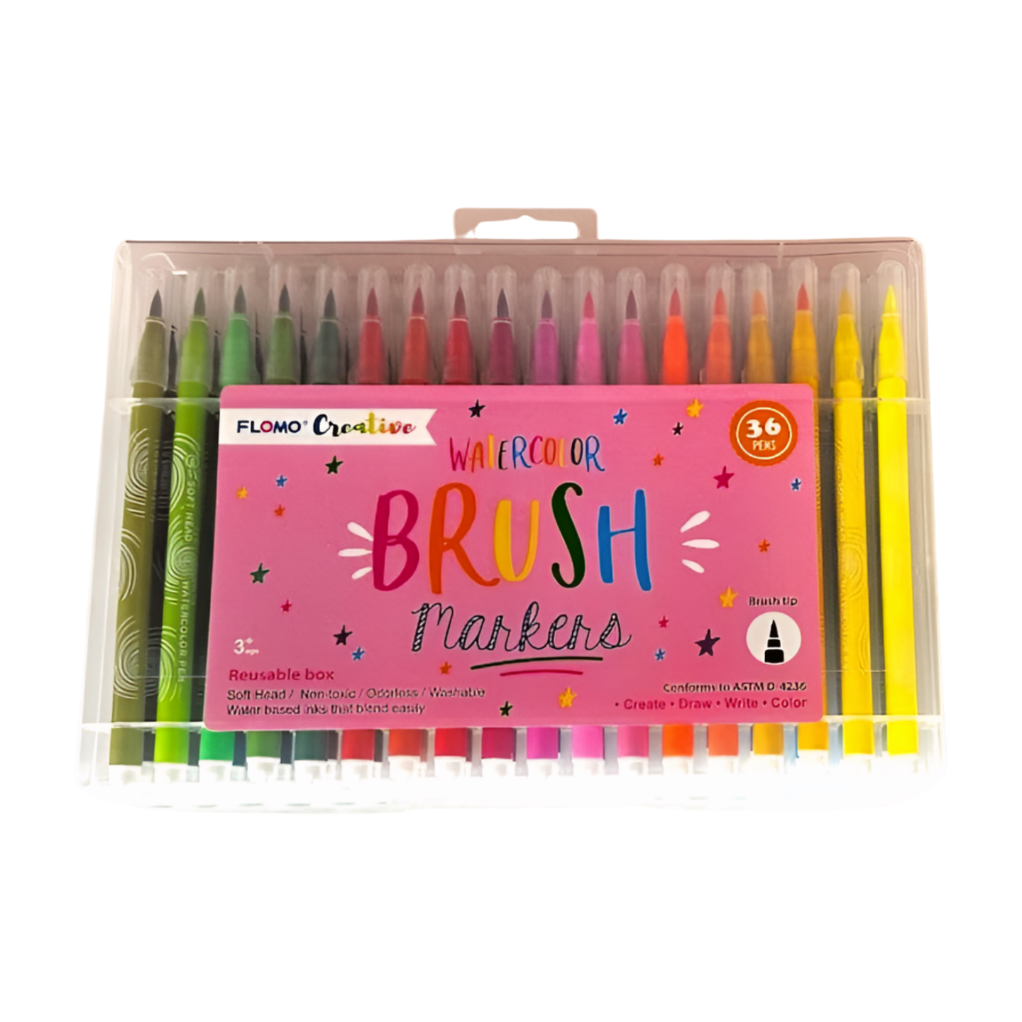 Zestaw Pisaków Flamastry Pedzelkowe Brush Flomo – 36 Kolorów