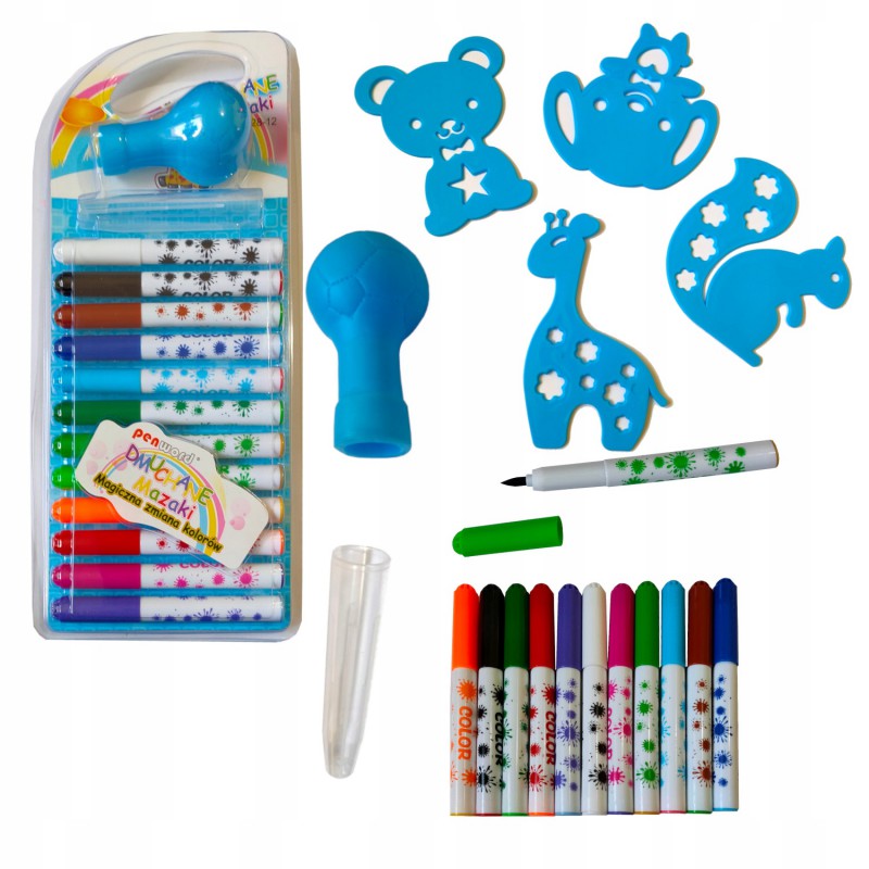 Mazaki Dmuchane z szablonami – 12 szt