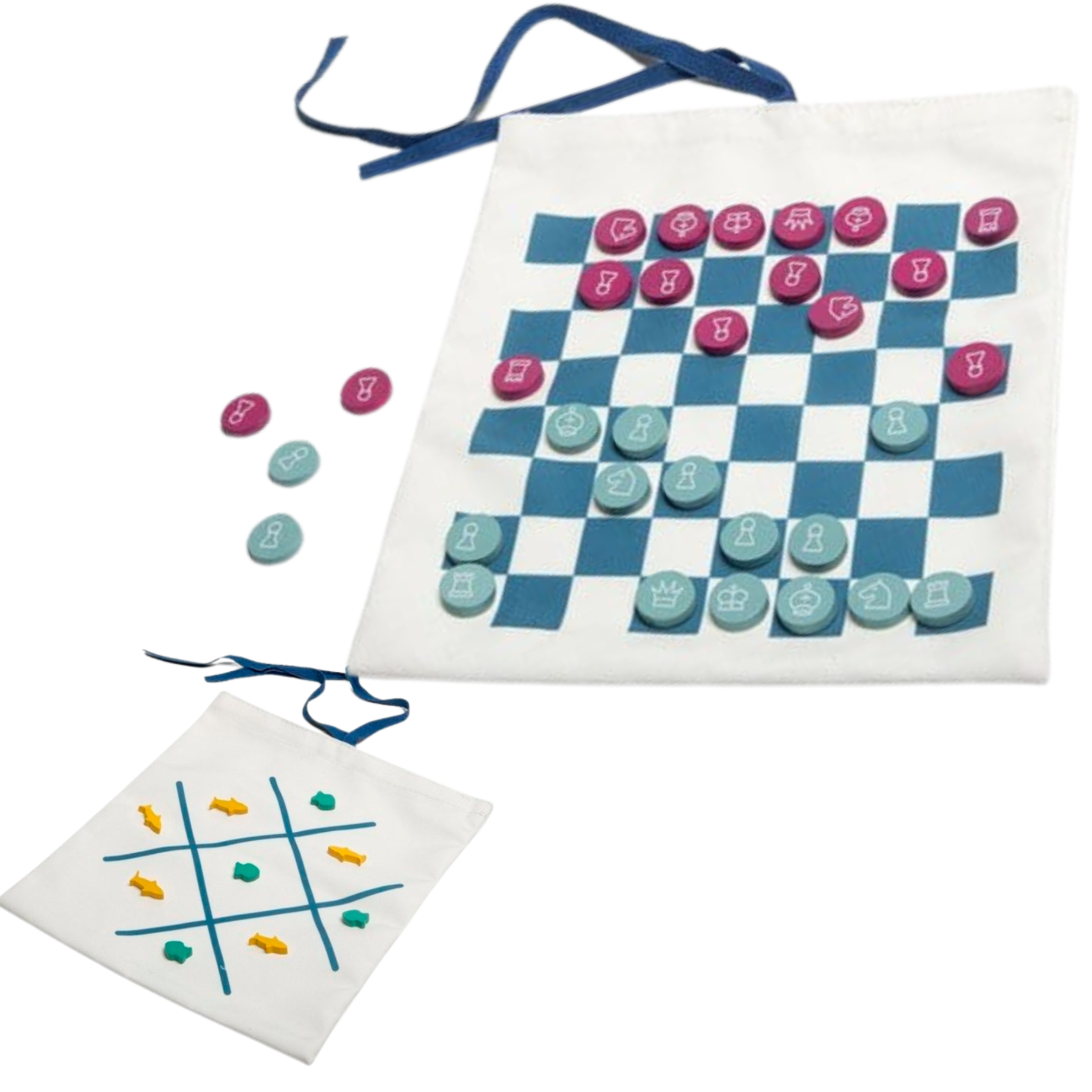 Podróżna gra 3w1 – warcaby, szachy, kółko  i krzyży