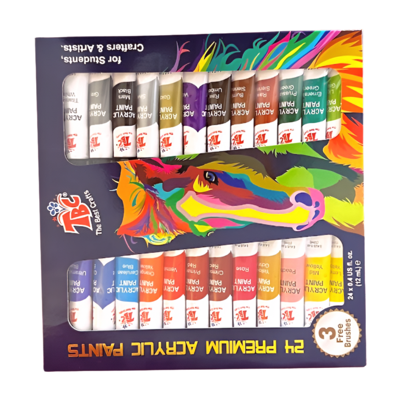 Zestaw Farb Akrylowych TBC – 24 Kolorów