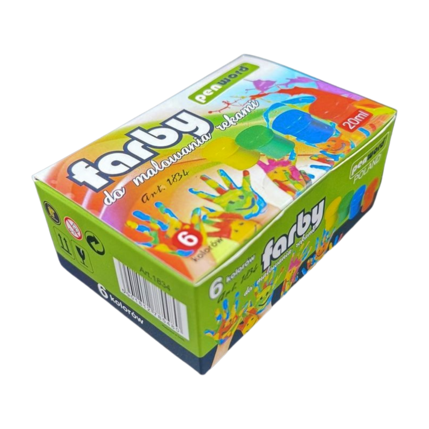 Farby do malowania rękoma 6 kol