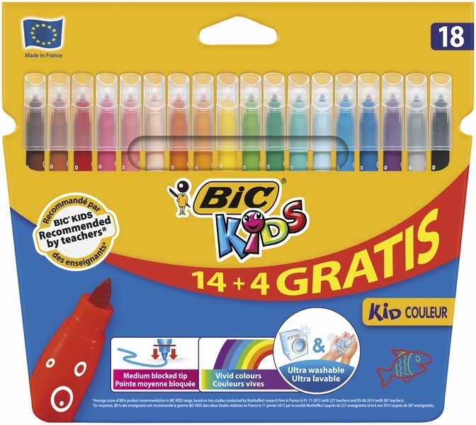 Flamastry Bic Kids Kid Couleur 18 kolory