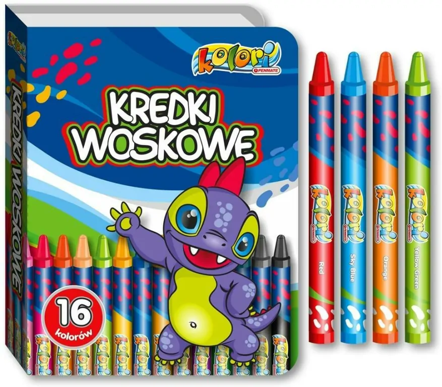 Kredki woskowe Premium Kolori Dino 16 kolorów