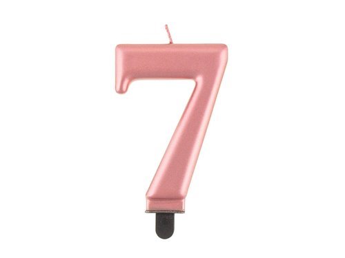 Świeczka cyferka metaliczne różowe złoto – 7 –