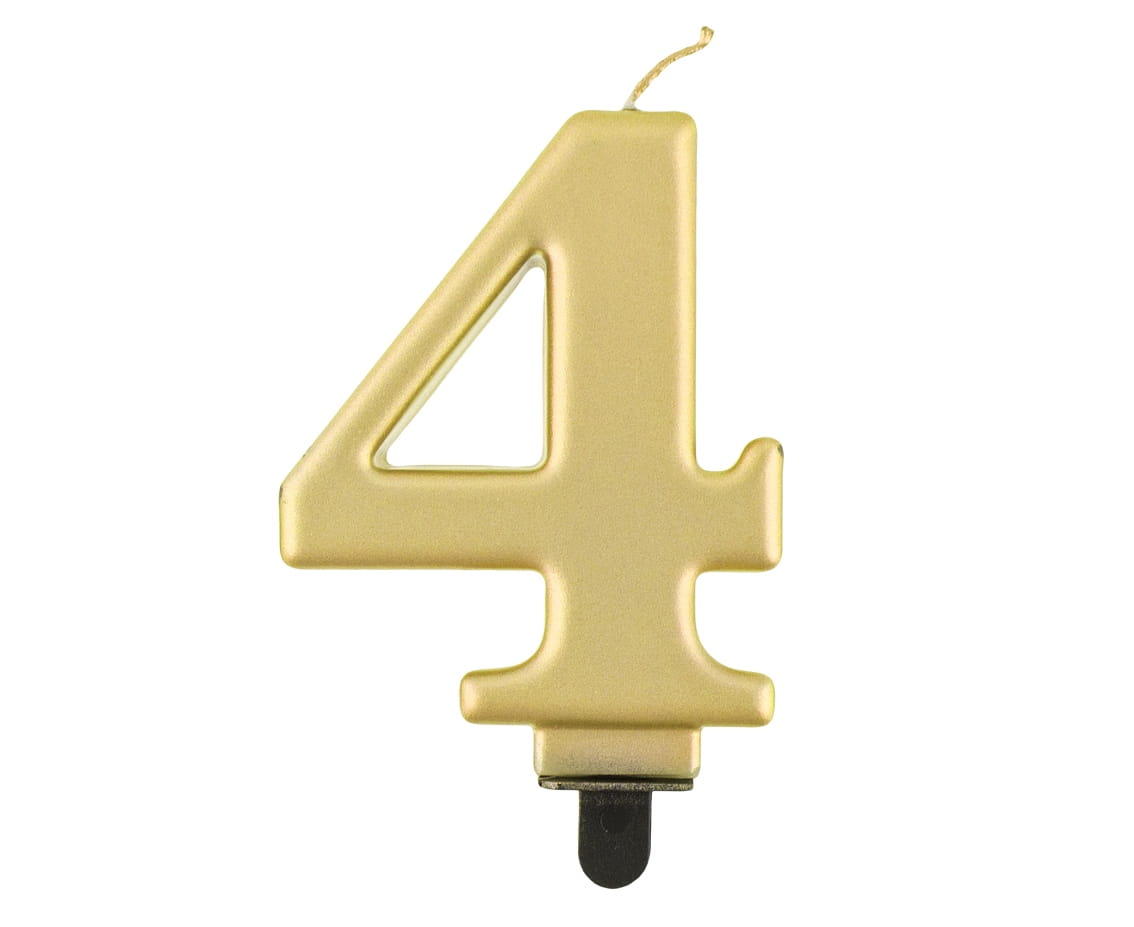 Świeczka cyferka złota – 4 –